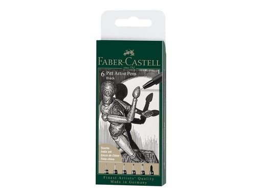 Faber-Castell 6 Pitt Artist Pens Black