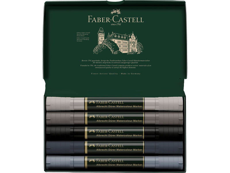 Faber-Castell Aquarellmarker A. Dürer 5er Etui grau