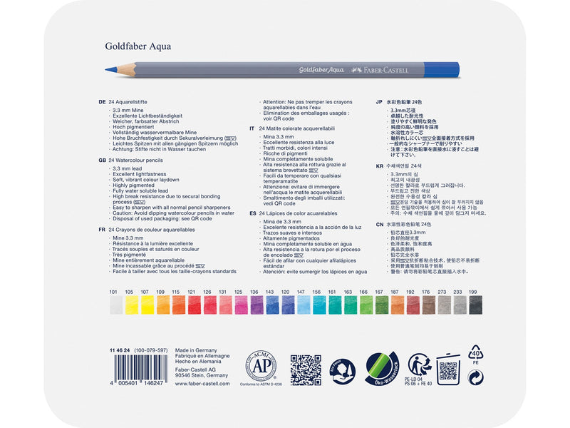 Faber-Castell Aqua.stift Goldfaber Aqua 24-Metalletui