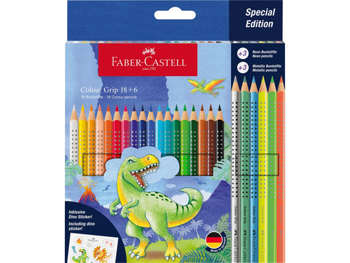 Faber-Castell Buntstift Colour Grip Dino 18+6