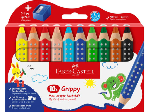 Faber-Castell Buntstift Grippy 10er Set mit Spitzer