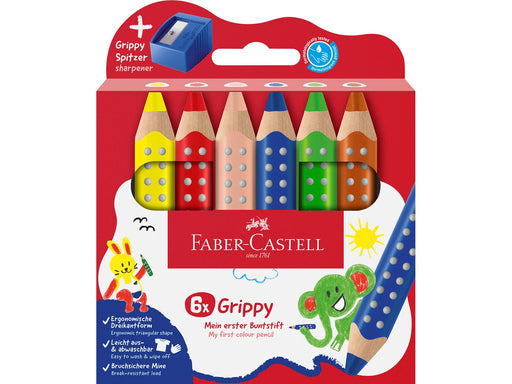 Faber-Castell Buntstift Grippy 6er Set mit Spitzer