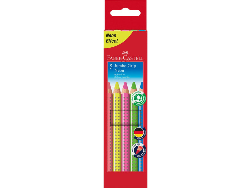 Faber-Castell Buntstift Jumbo Grip Neon 5er-Etui