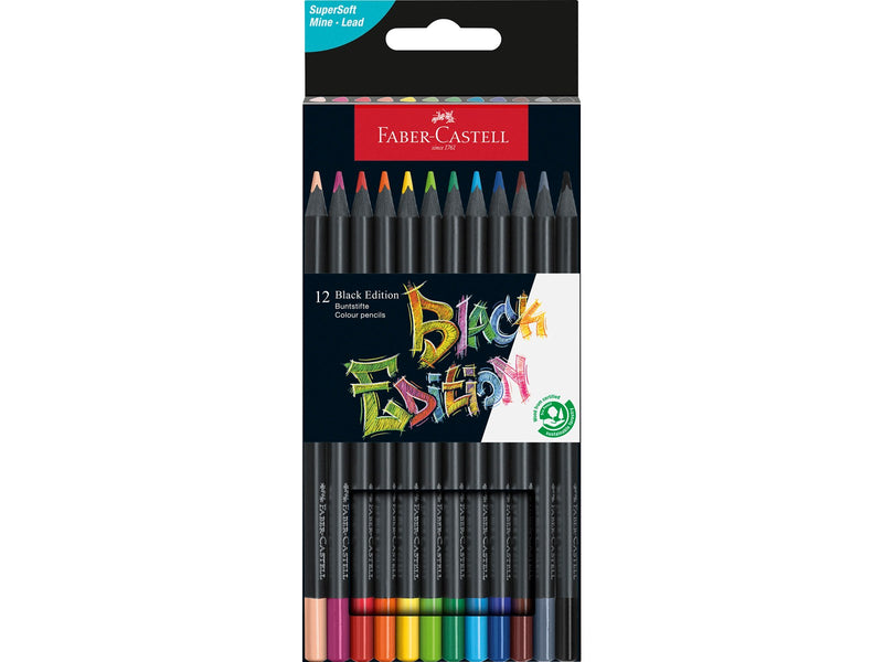 Faber-Castell Buntstifte Black Edition 12er Kartonetui