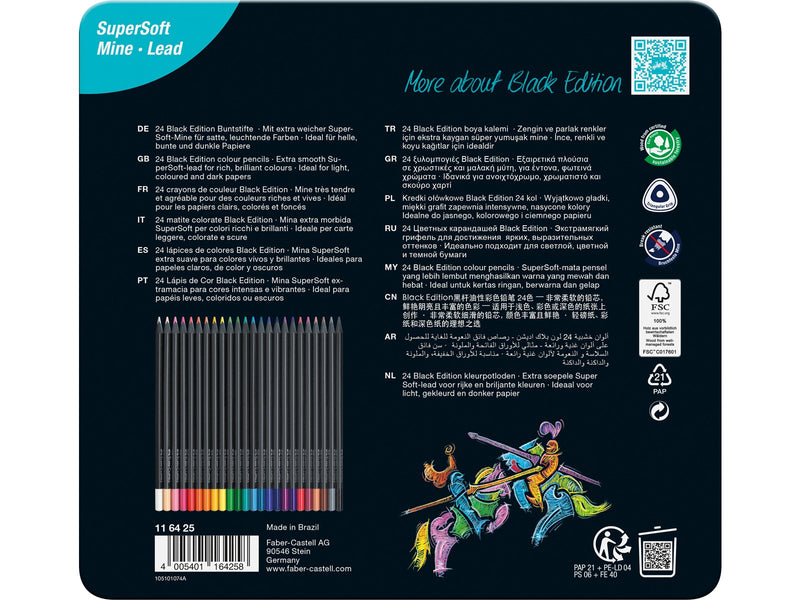 Faber-Castell Buntstifte Black Edition 24er Metalletui