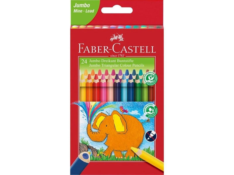 Faber-Castell Jumbo Triangular colour pencils wallet of 24