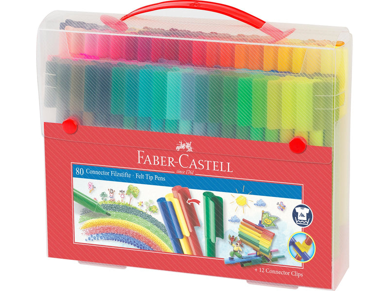 Faber-Castell Koffer Connector Filzstifte 80-teilig