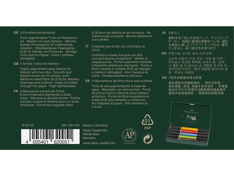 Faber-Castell Tuschestift PAP Dual Marker 5er Etui