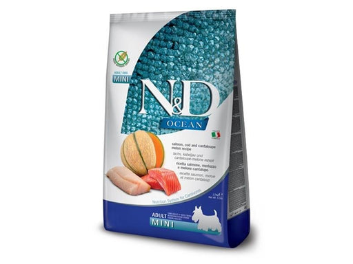 Farmina N&D Ocean Dog Salmon Cod Cantaloupe Melon Adult Mini - dry dog food - 2.5 kg