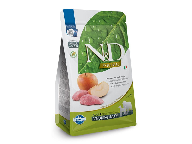 Farmina N&D PRIME DOG WILD BOAR AND APPLE ADULT MEDIUM & MAXI 12 kg