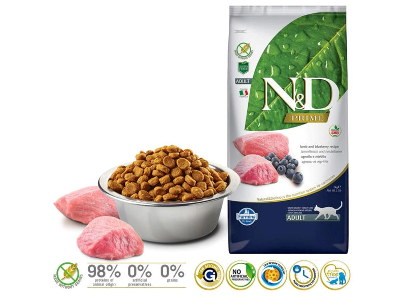 Farmina N&D Prime Lamb & Blueberry - dry cat food - 5 kg