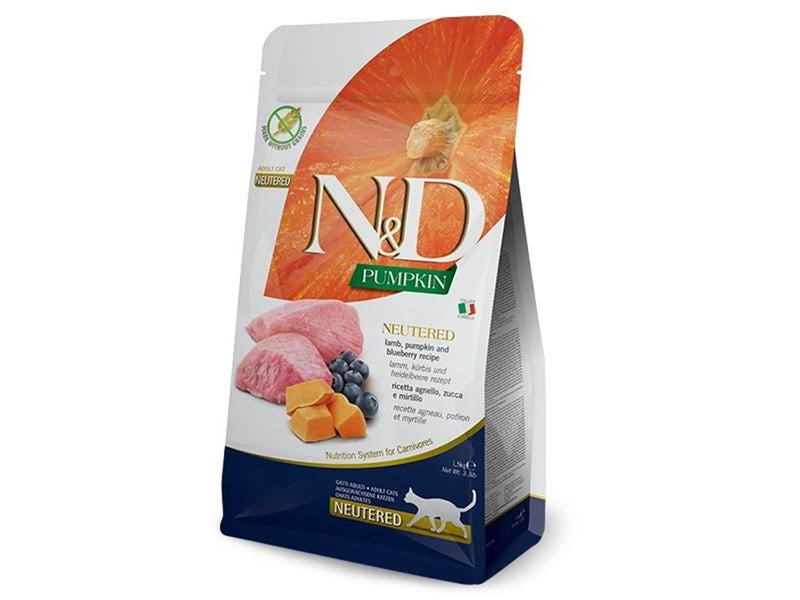 Farmina N&D Pumpkin Cat Lamb and Blueberry Neutered Adult - dry cat food - 1.5 kg