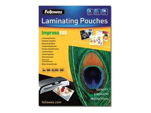Fellowes A3 glänzende Laminierfolie 100 Mikron - 100er Pack