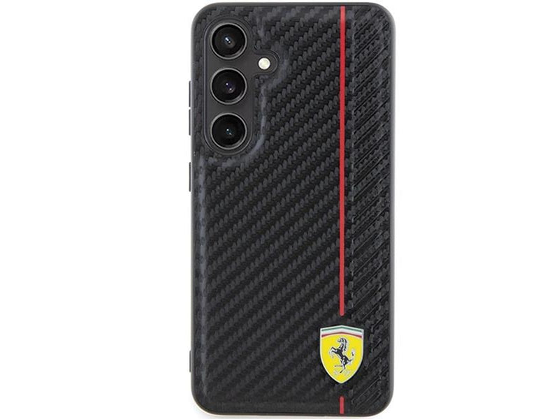 Ferrari Carbon Printed Line Case for Samsung Galaxy S24+ - Black