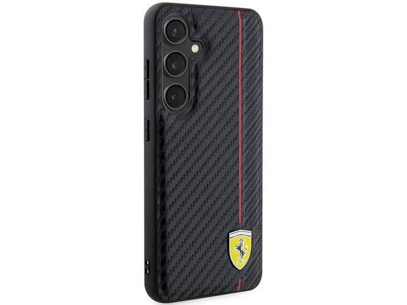 Ferrari Carbon Printed Line Case for Samsung Galaxy S24+ - Black