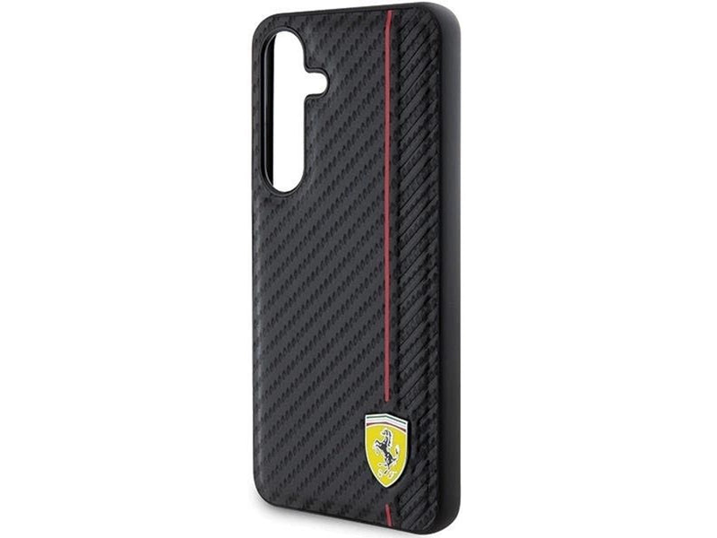 Ferrari Carbon Printed Line Case for Samsung Galaxy S24+ - Black