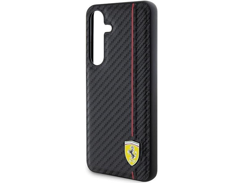 Ferrari Carbon Printed Line Case for Samsung Galaxy S24+ - Black