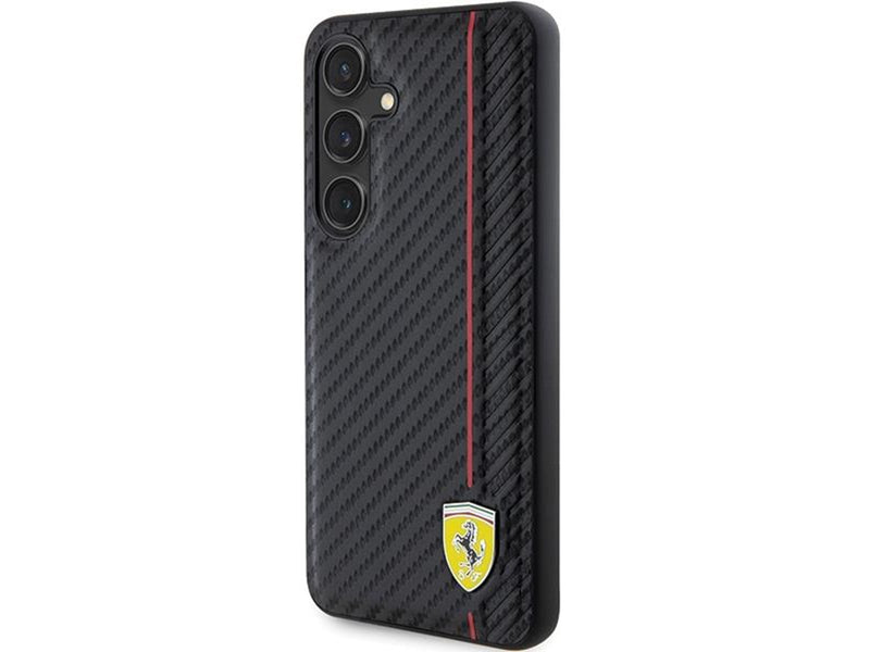 Ferrari Carbon Printed Line Case for Samsung Galaxy S24+ - Black