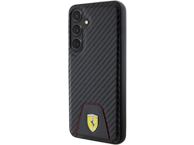 Ferrari Carbon Stitched Bottom Case for Samsung Galaxy S24+ - Black
