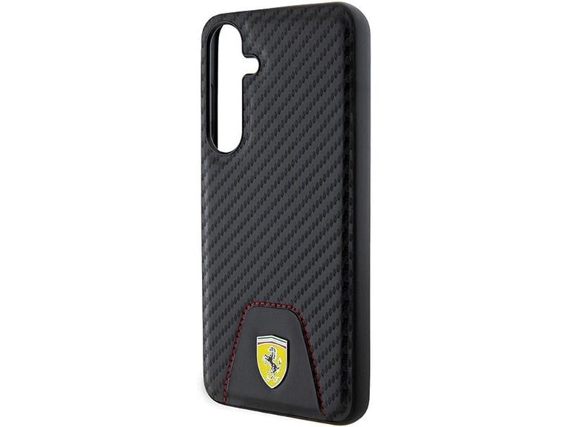 Ferrari Carbon Stitched Bottom Case for Samsung Galaxy S24+ - Black