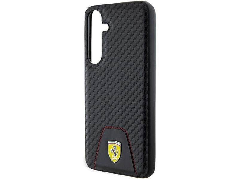 Ferrari Carbon Stitched Bottom Case for Samsung Galaxy S24+ - Black