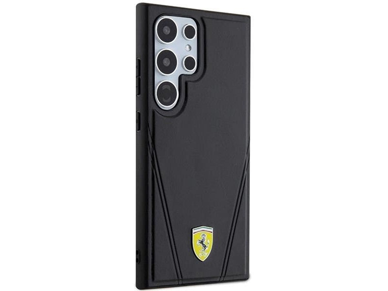 Ferrari Hot Stamp V Lines MagSafe Case for Samsung Galaxy S24 Ultra - Black
