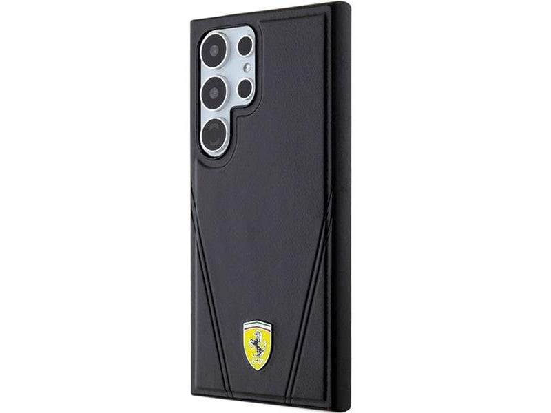 Ferrari Hot Stamp V Lines MagSafe Case for Samsung Galaxy S24 Ultra - Black