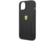 Ferrari Leather Stamp Sides Case for iPhone 14 Plus - Black