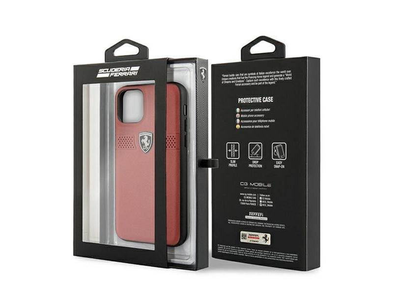 Ferrari Off Track Leather Case for iPhone 11 Pro - Red