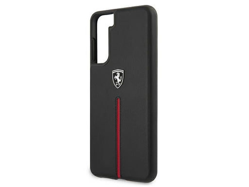 Ferrari Off Track Leather Nylon Stripe Case for Samsung Galaxy S21 - Black