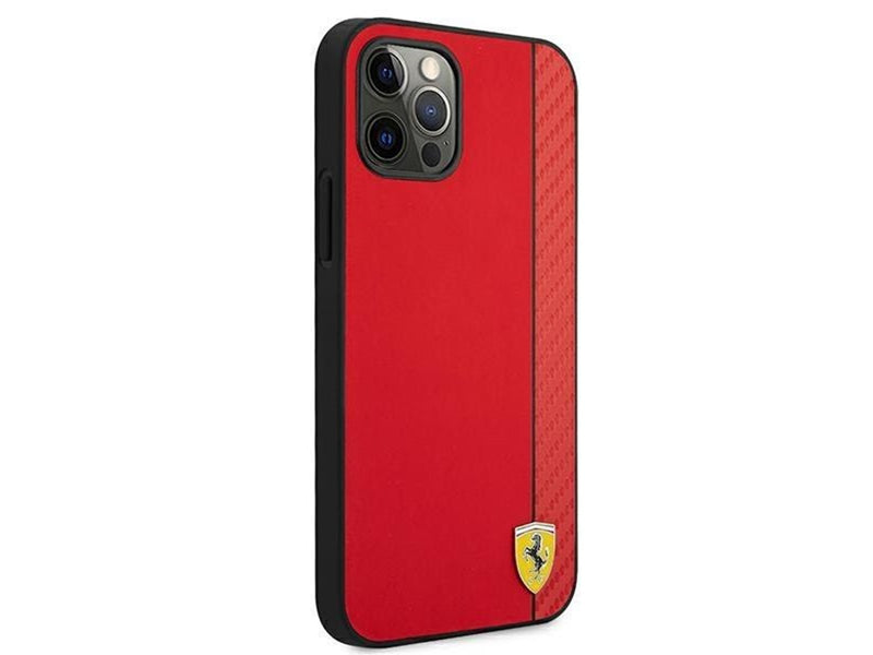 Ferrari On Track Carbon Stripe Case for iPhone 12 Pro Max - Red