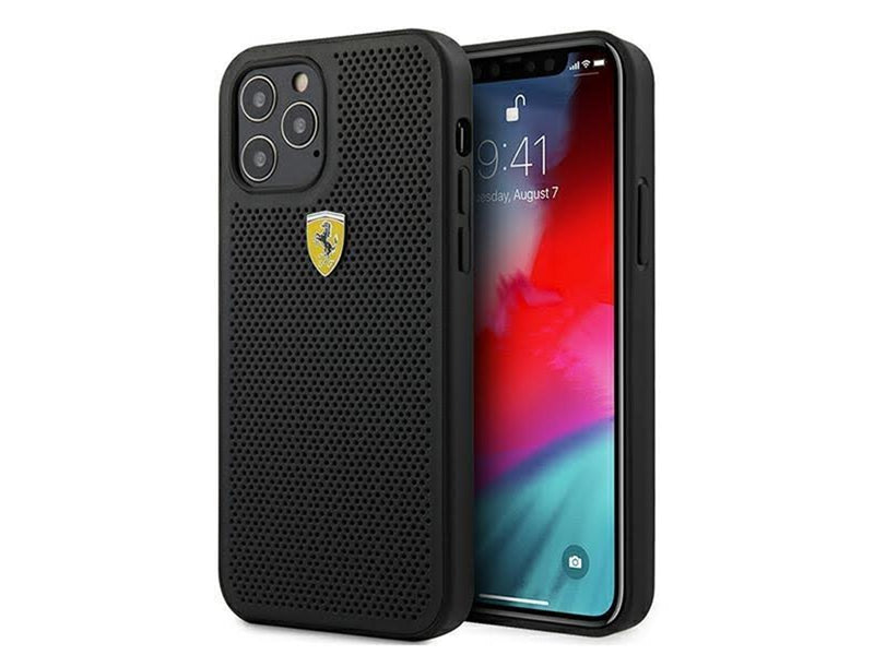 Ferrari On Track Perforated Case for iPhone 12 Pro Max - Black