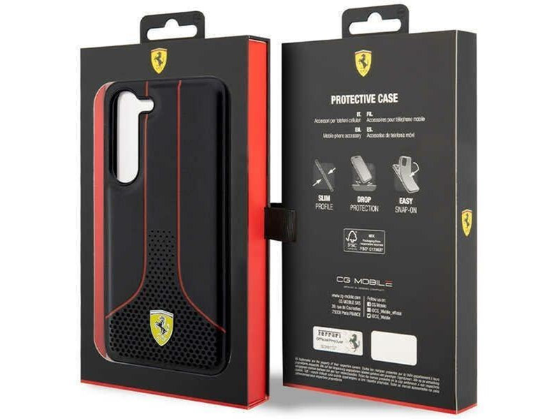 Ferrari Perforated 296 P Case for Samsung Galaxy S23 - Black