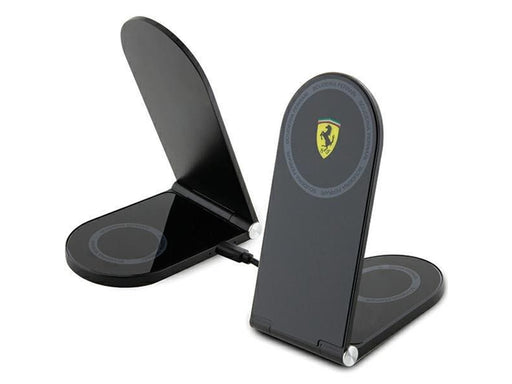 Ferrari Printed Logo MagSafe Foldable 2-in-1 Wireless Charger 15W - Black