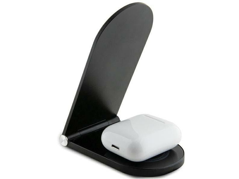 Ferrari Printed Logo MagSafe Foldable 2-in-1 Wireless Charger 15W - Black