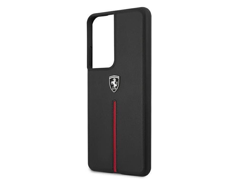 Ferrari Samsung Galaxy S21 Ultra Leather Nylon Stripe - Black