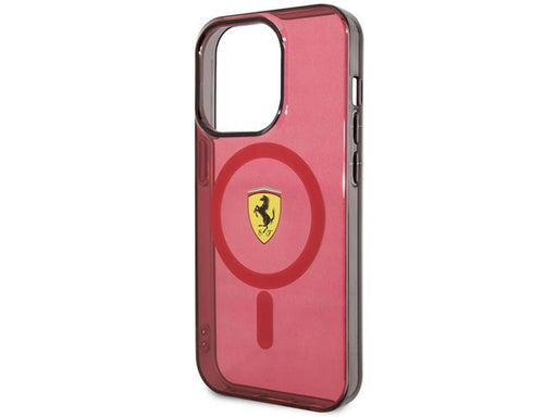Ferrari Translucent MagSafe Case for iPhone 14 Pro Max - Red