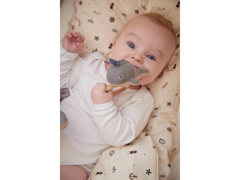 Filibabba Activity toy - Willie the whale rattle Grey