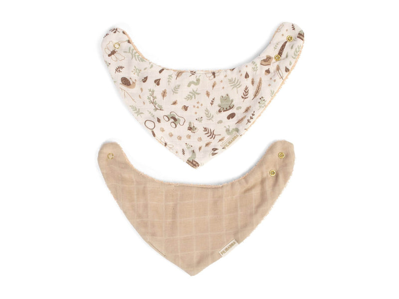 Filibabba Bandana-Lätzchen 2er-Pack GOTS - Little Wonders + Warm Grey