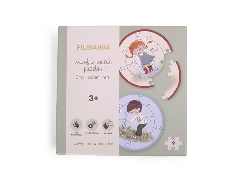 Filibabba Set mit 5 runden Puzzles - Forest friends