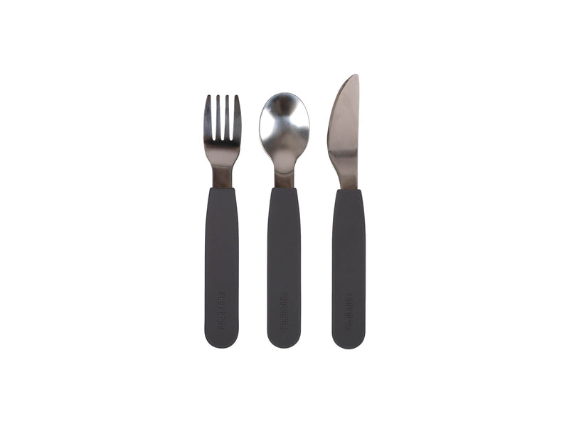 Filibabba Silicone cutlery set - Stone Grey