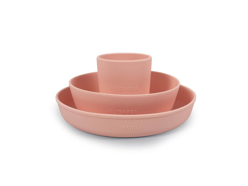 Filibabba Silicone dinner set - Peach