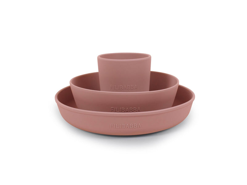 Filibabba Silicone dinner set - Rose