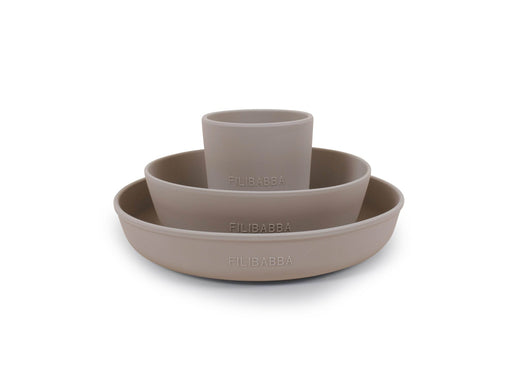 Filibabba Silicone dinner set - Warm Grey