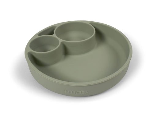 Filibabba Silicone divided plate - Green