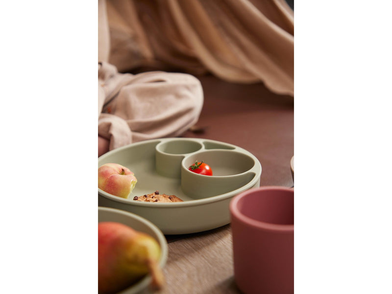 Filibabba Silicone divided plate - Green