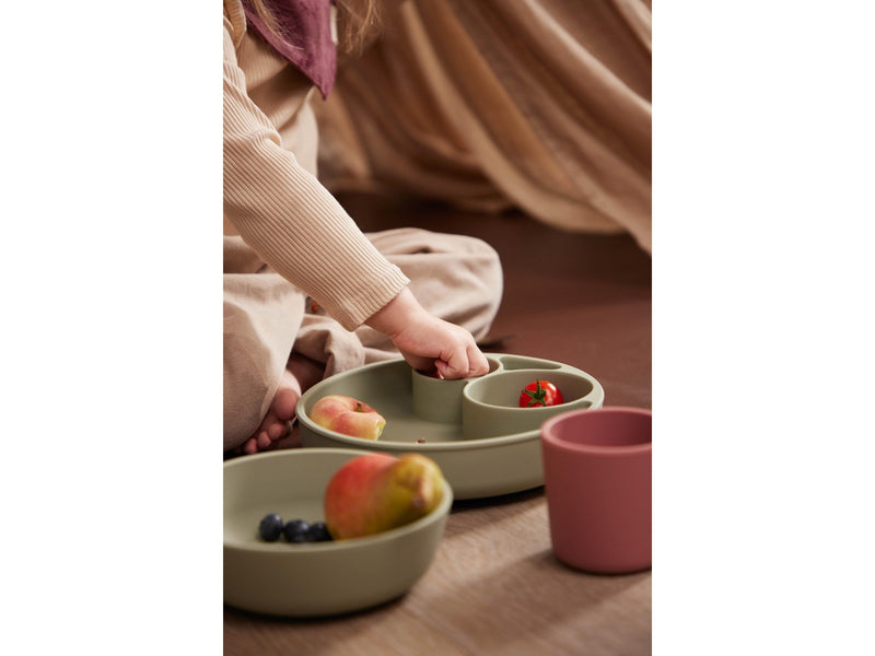 Filibabba Silicone divided plate - Green