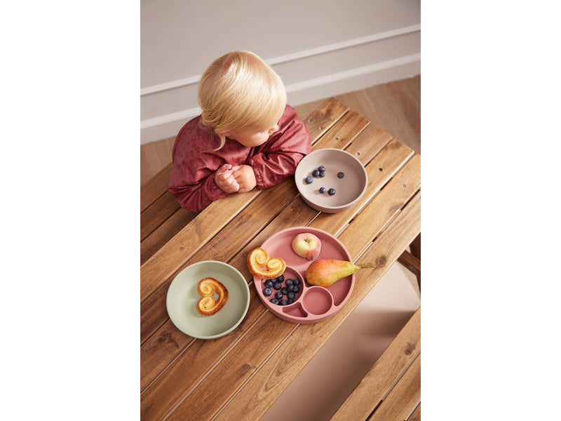 Filibabba Silicone divided plate - Rose