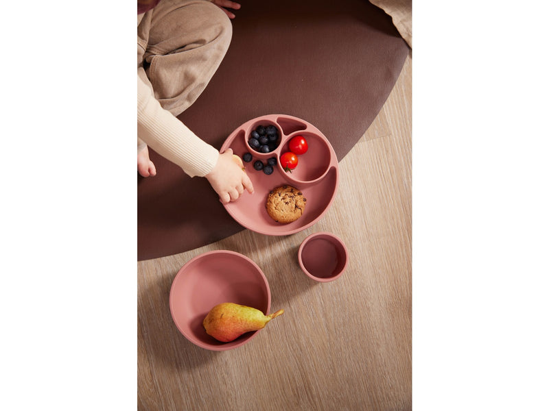 Filibabba Silicone divided plate - Rose