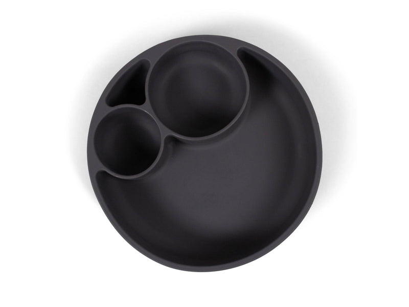 Filibabba Silicone divided plate - Stone Grey